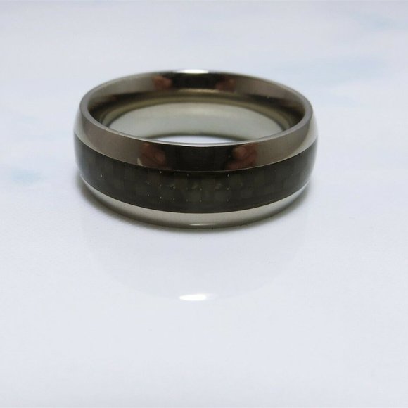 Fantastic Design by WC - Titanium With Carbon Fiber Inlay Size 10 Band/Ring - Picture 3 of 3